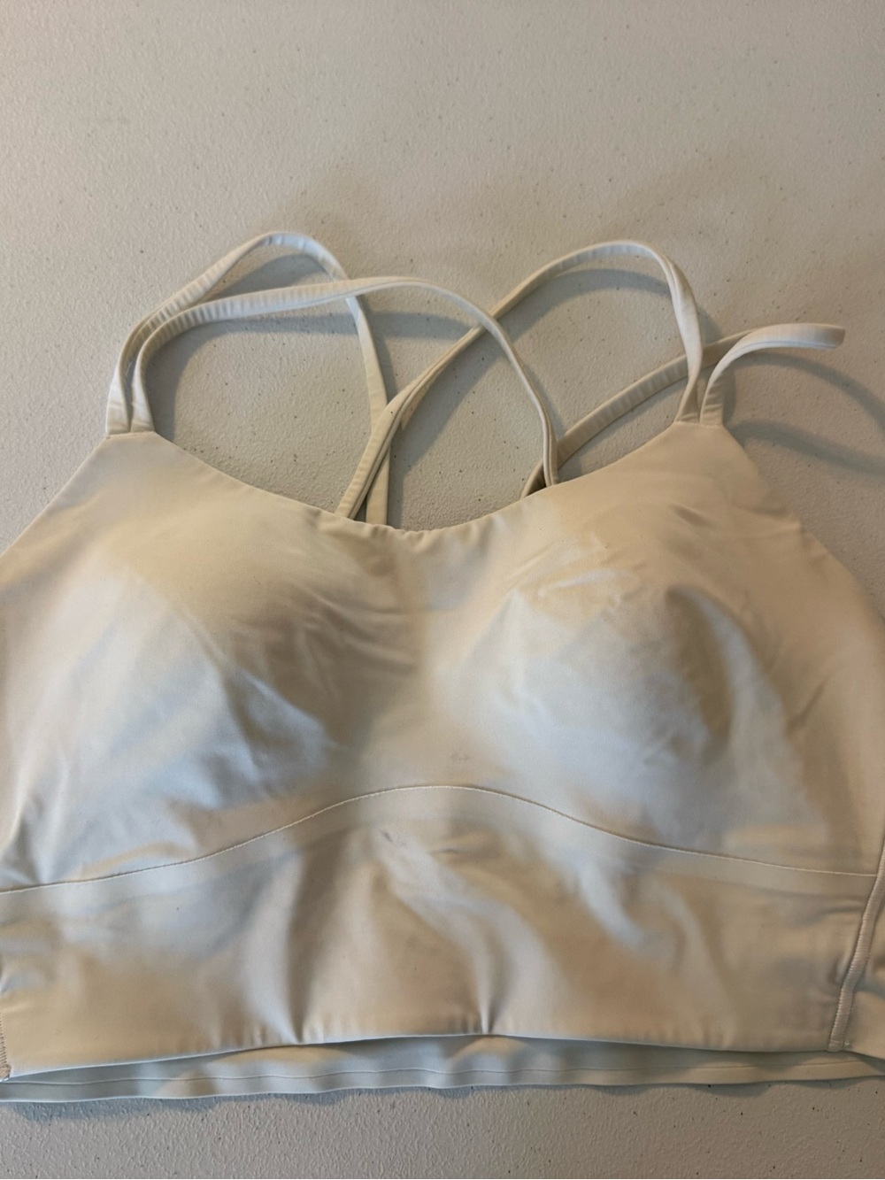 Lululemon Like A Cloud Sports Bra Womens Strappy Padded Athleisure White Size 10
